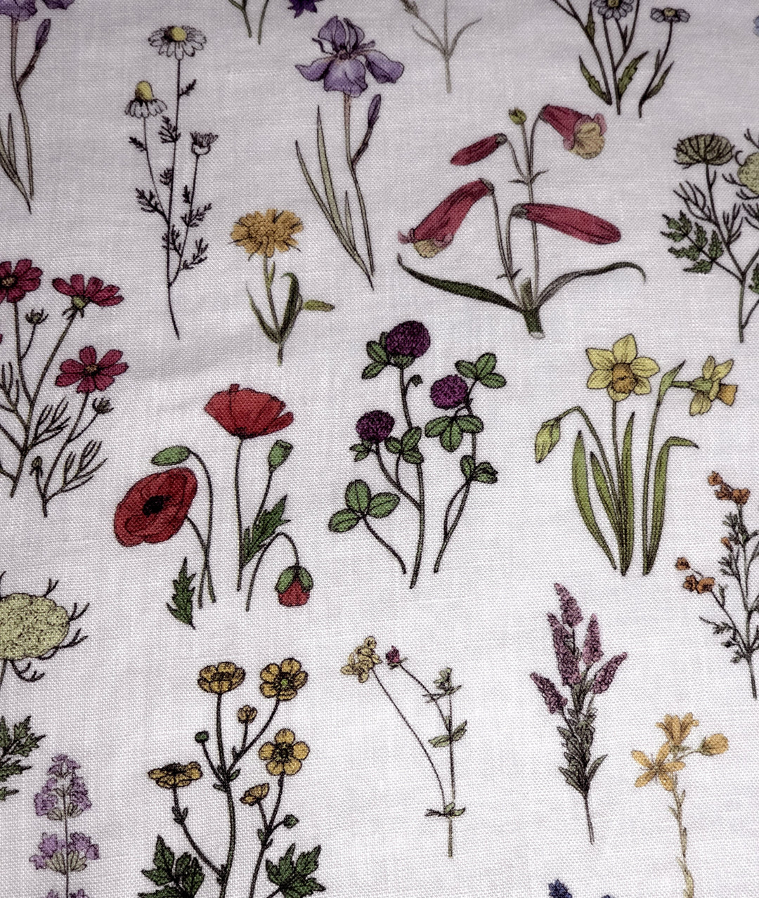Leinen Sommerblüten Bunt